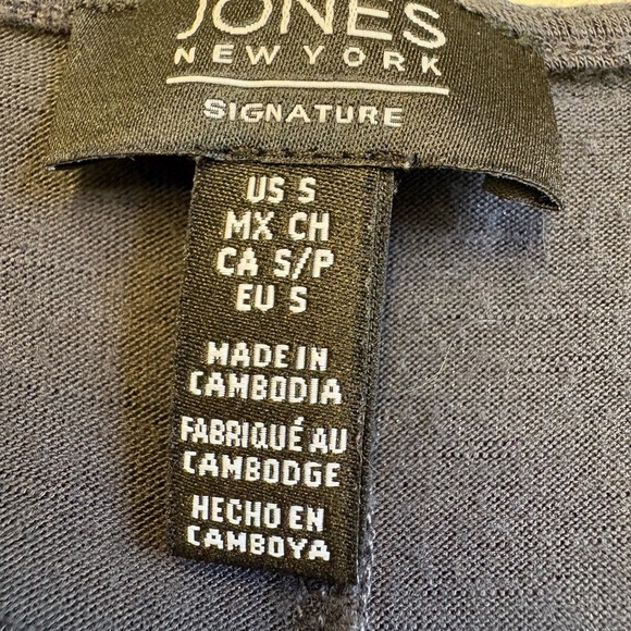 Jones New York Blue Bateau Neck Short Sleeve cold shoulder Tee women's size S - Picture 7 of 8